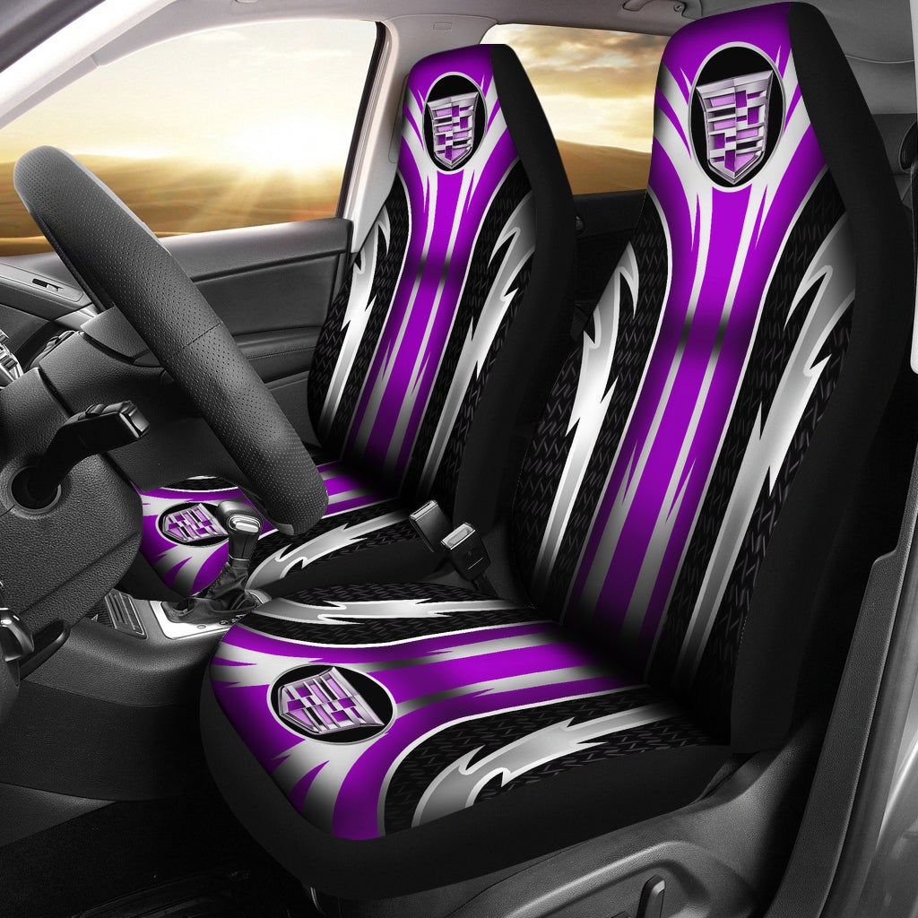 2 Front Cadillac Seat Covers Purple 