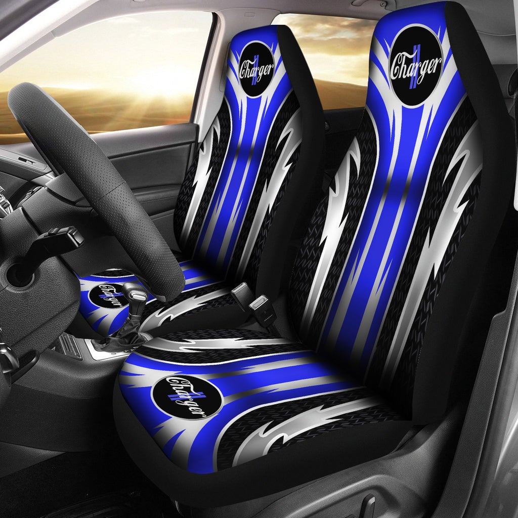 2 Front Dodge Charger Seat Covers Blue 