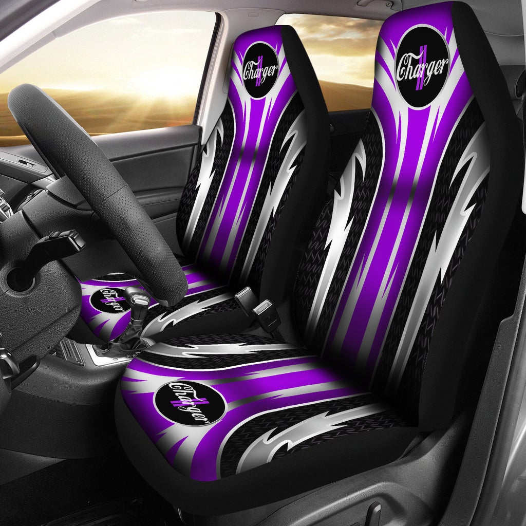 2 Front Dodge Charger Seat Covers Purple 