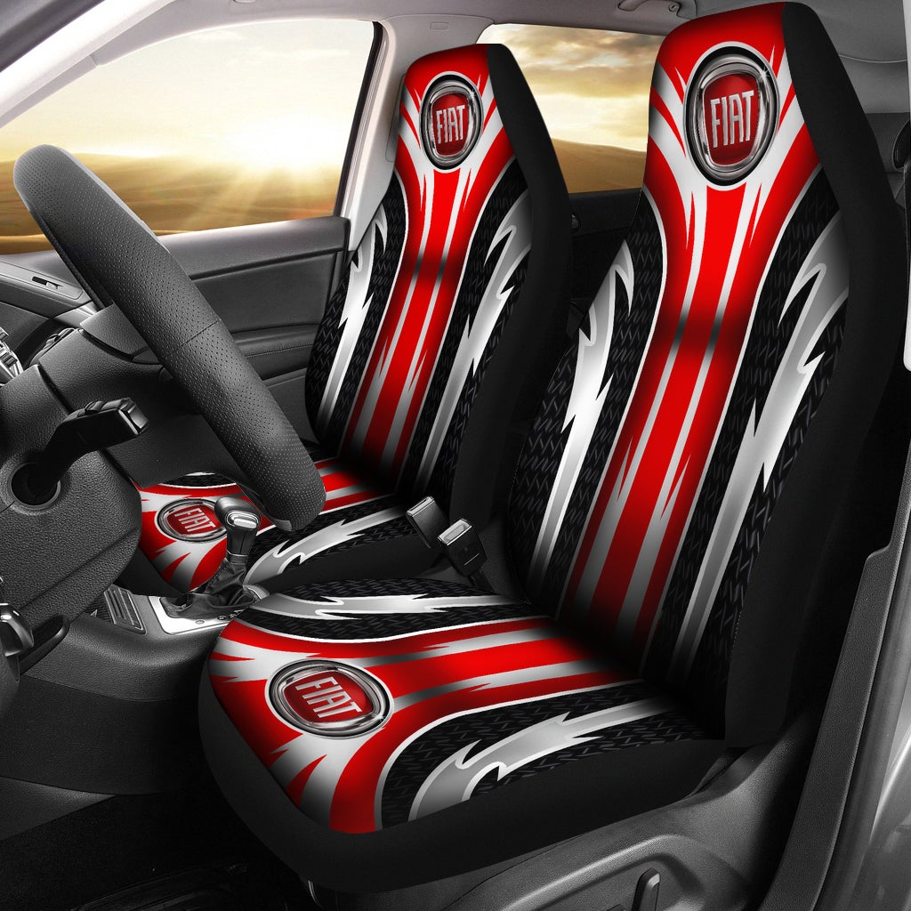 2 Front Fiat Seat Covers Red 