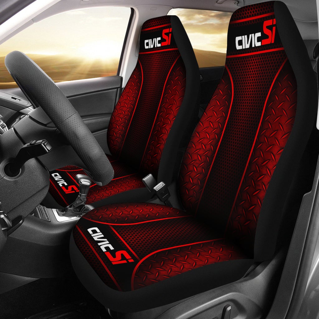 2 Front Honda Civic Si Seat Covers Red 