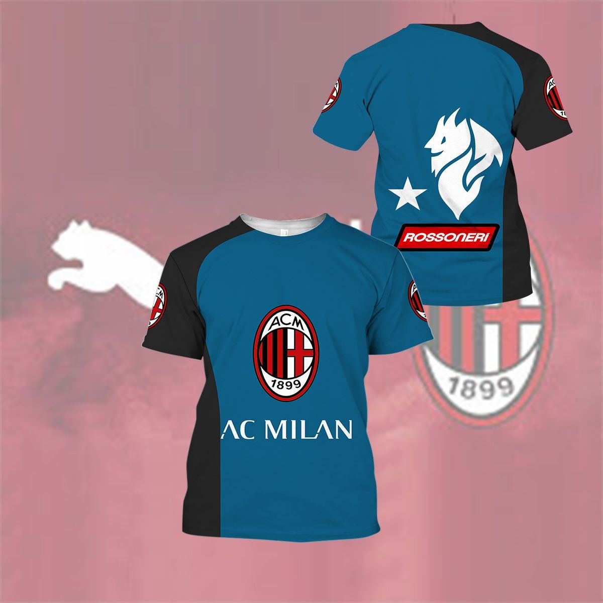 3D All Over Printed AC Milan LPH- HL Shirts Ver 1 (Blue)