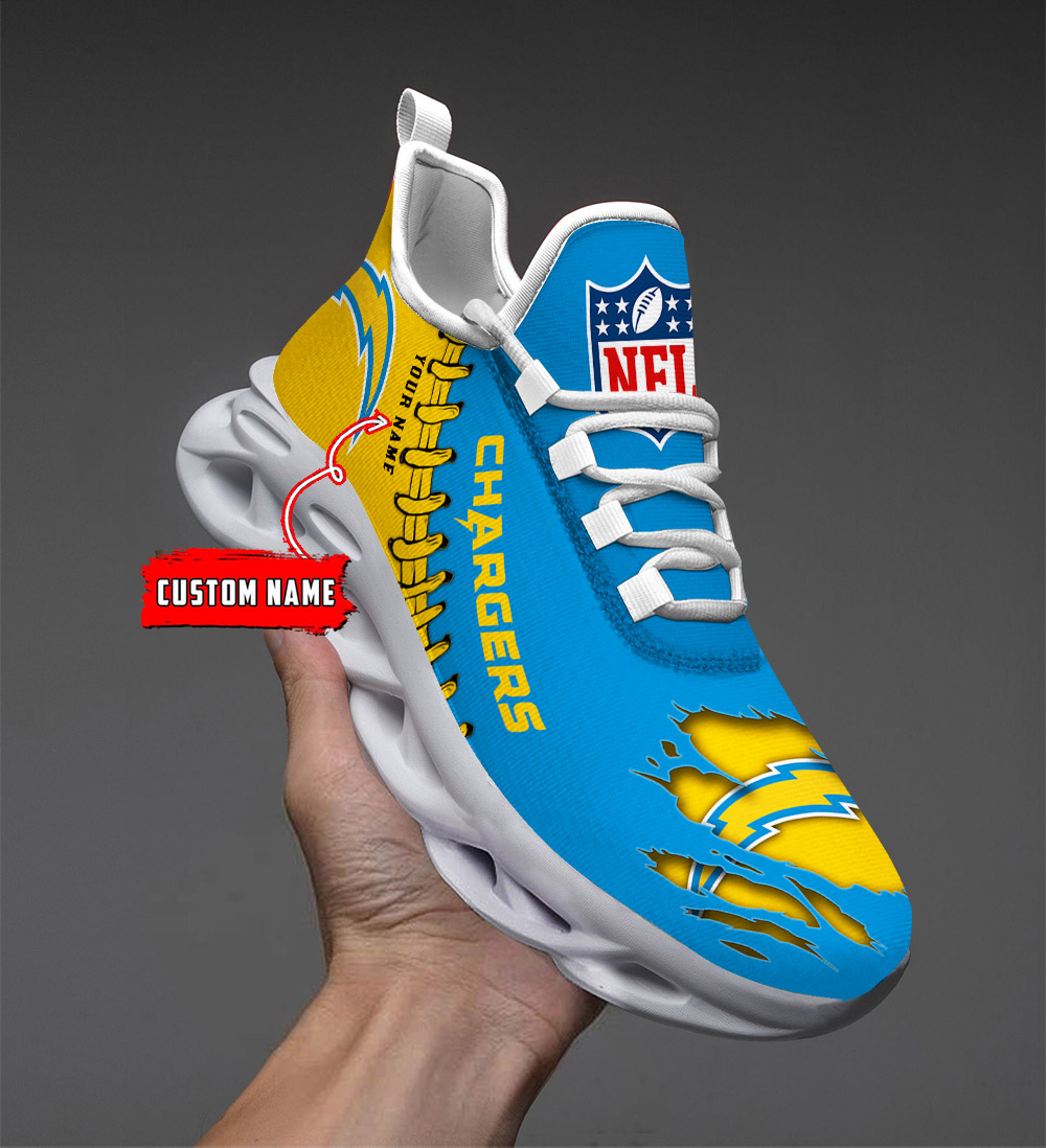    Custom name    Los Angeles Chargers Personalized Max Soul Shoes   DS001