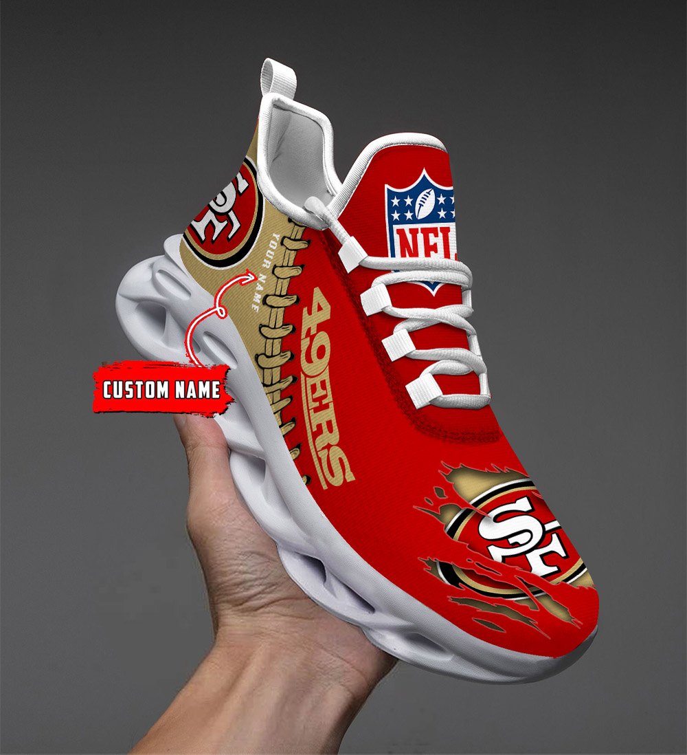    Custom name    San Francisco 49ers Personalized Max Soul Shoes   DS001