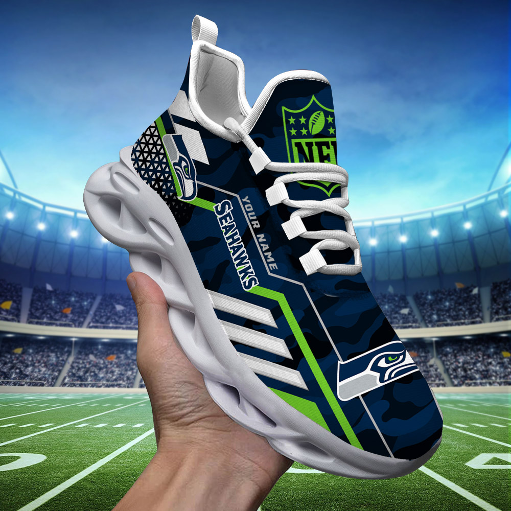 Custom Name   Seattle Seahawks  PERSONALIZED MAX SOUL SHOES  DS001