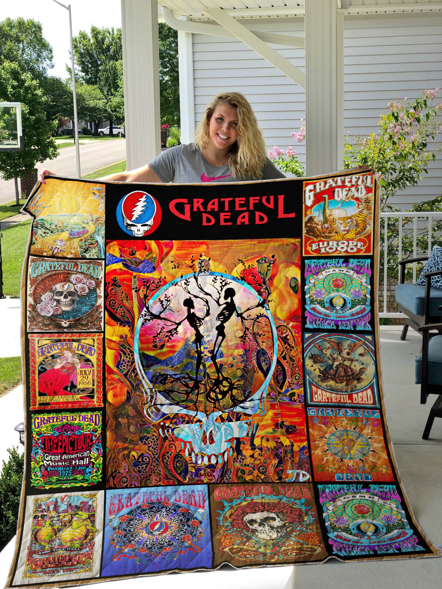 Grateful Dead Quilt Blanket Ver 12