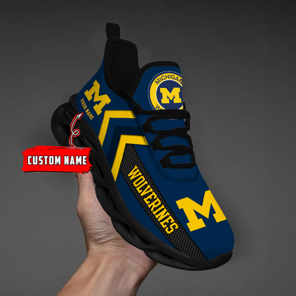 Michigan Wolverines Personalized Custom Name Max Soul Shoes DS003