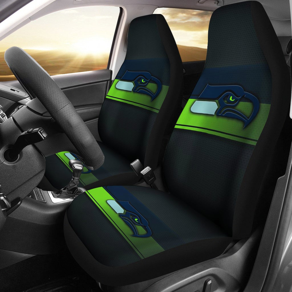  Team Car Seat Covers - Seattle Seahawks Fast And Furious Incredible Lines Seat Covers