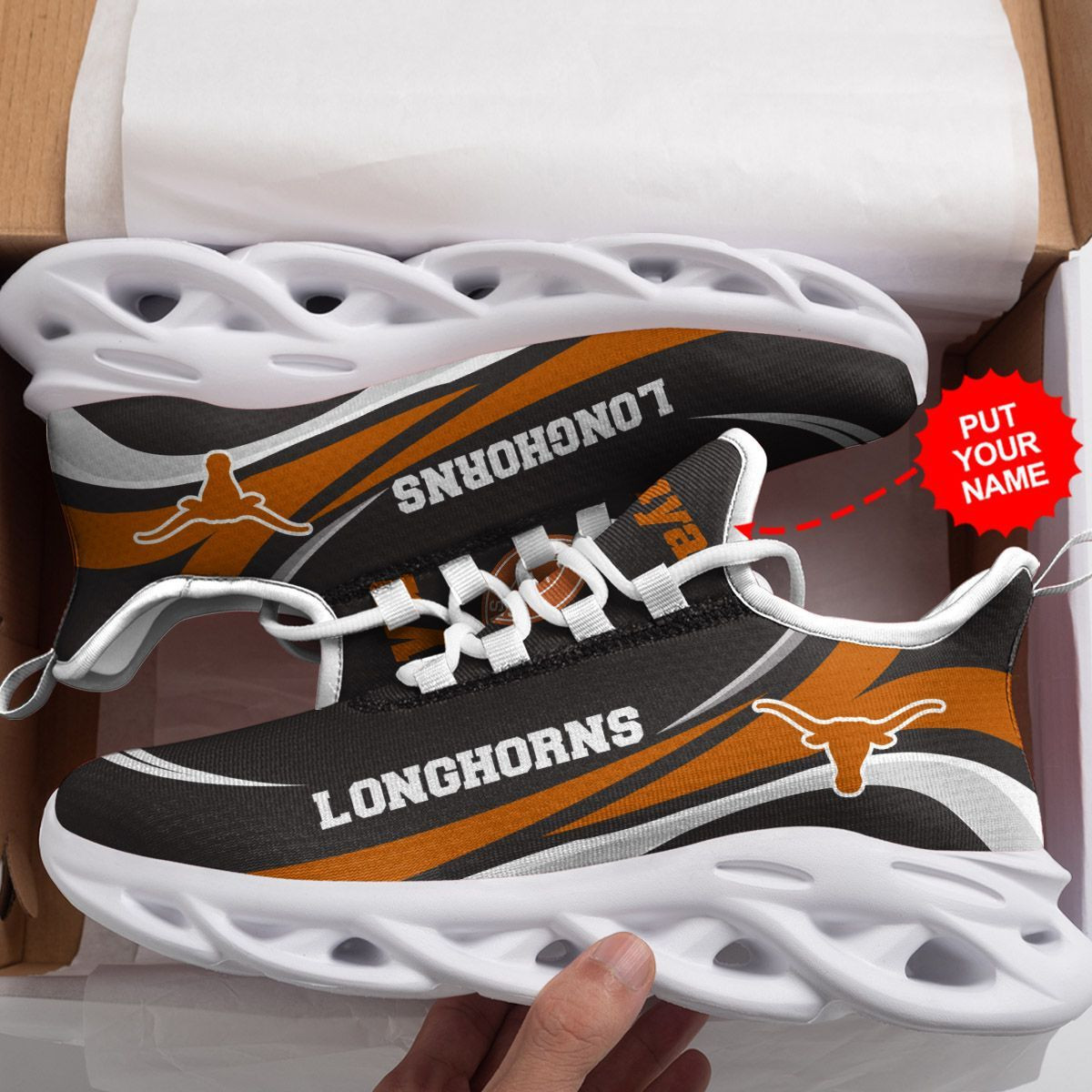 Texas Longhorns Custom Personalized Max Soul Sneakers Shoes