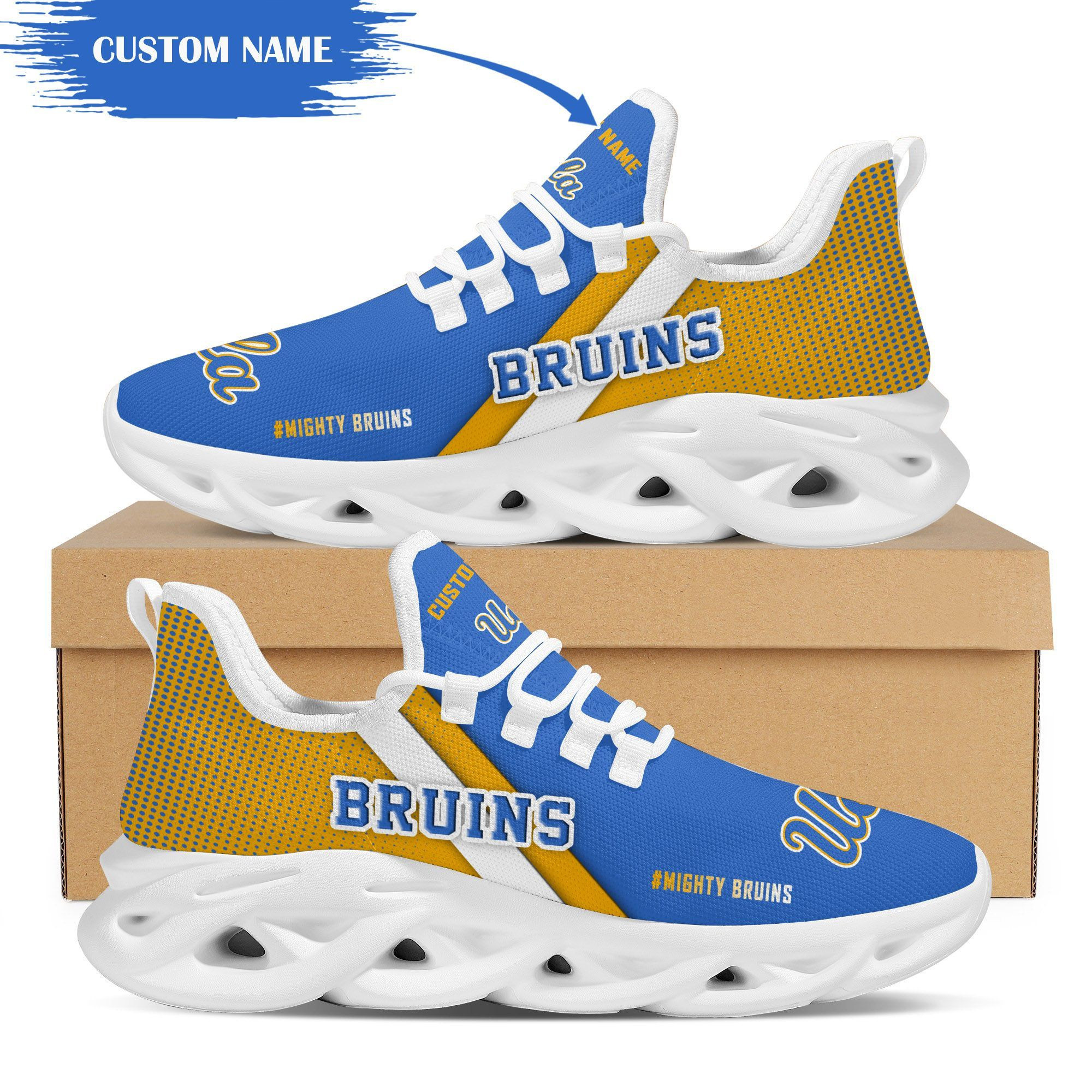 UCLA Bruins Custom Personalized Max Soul Sneakers Shoes