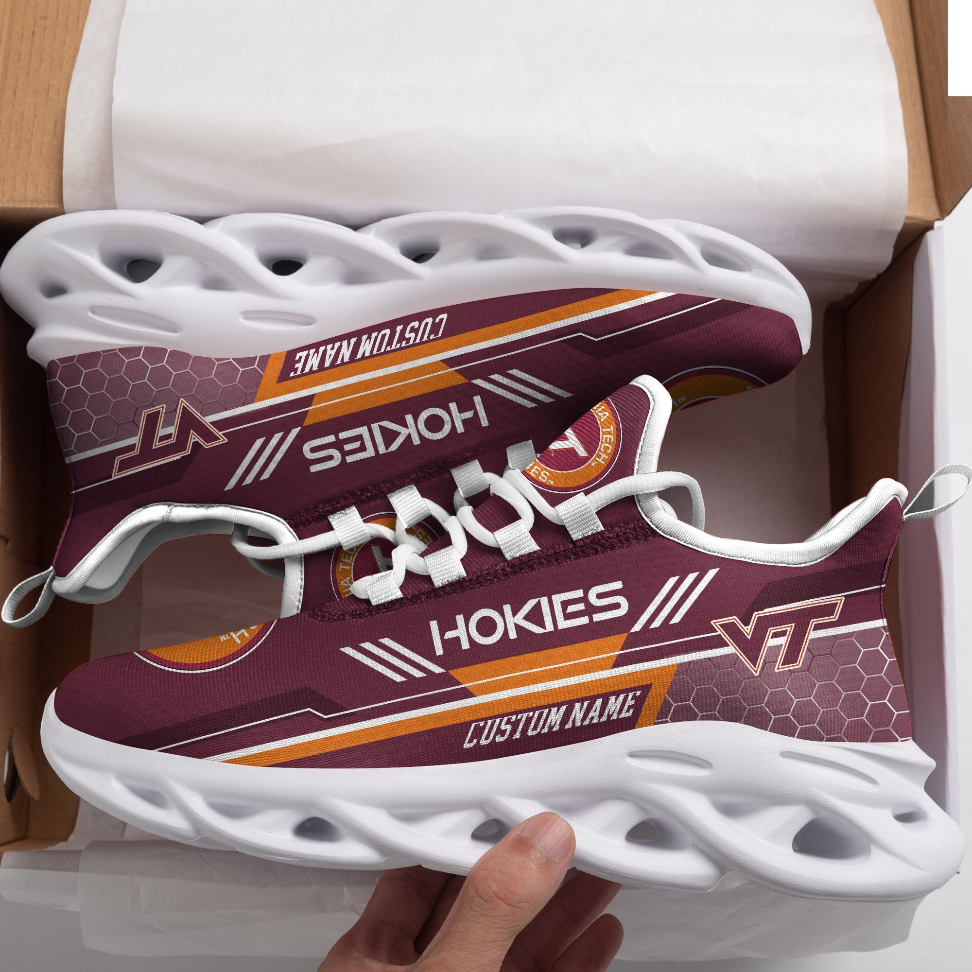 Virginia Tech Hokies Custom Personalized Max Soul Sneakers Shoes