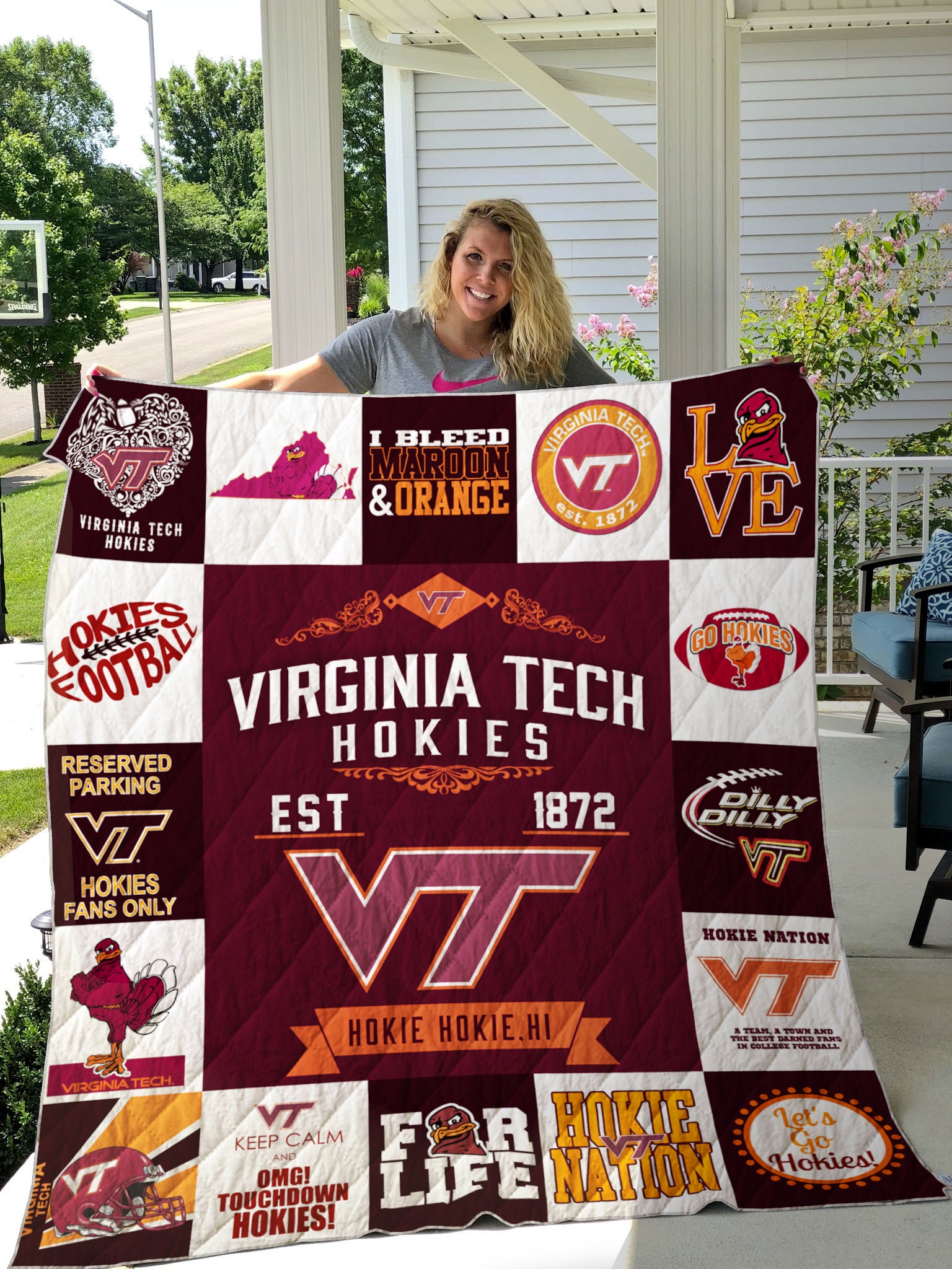 Virginia Tech Hokies Quilt Blanket 01