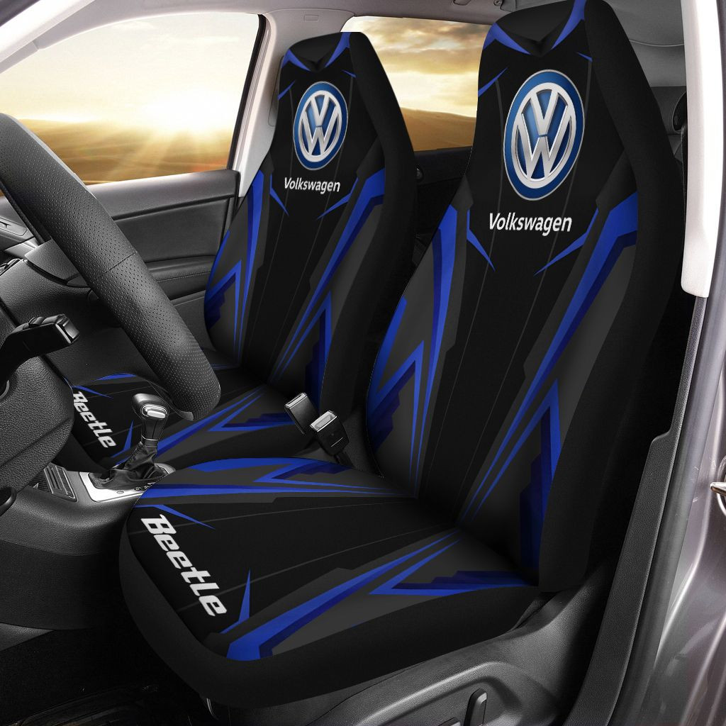 Volkswagen Beetle Car Seat Cover (Set Of 2) Ver 1 (Blue)  