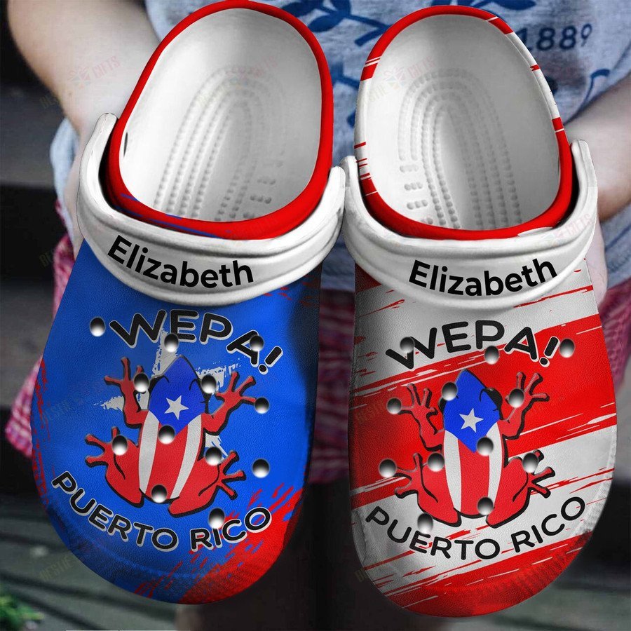 Wepa Puerto Rico Flag Personalized Crocs Clogs Gifts For Male Female - Wepa58