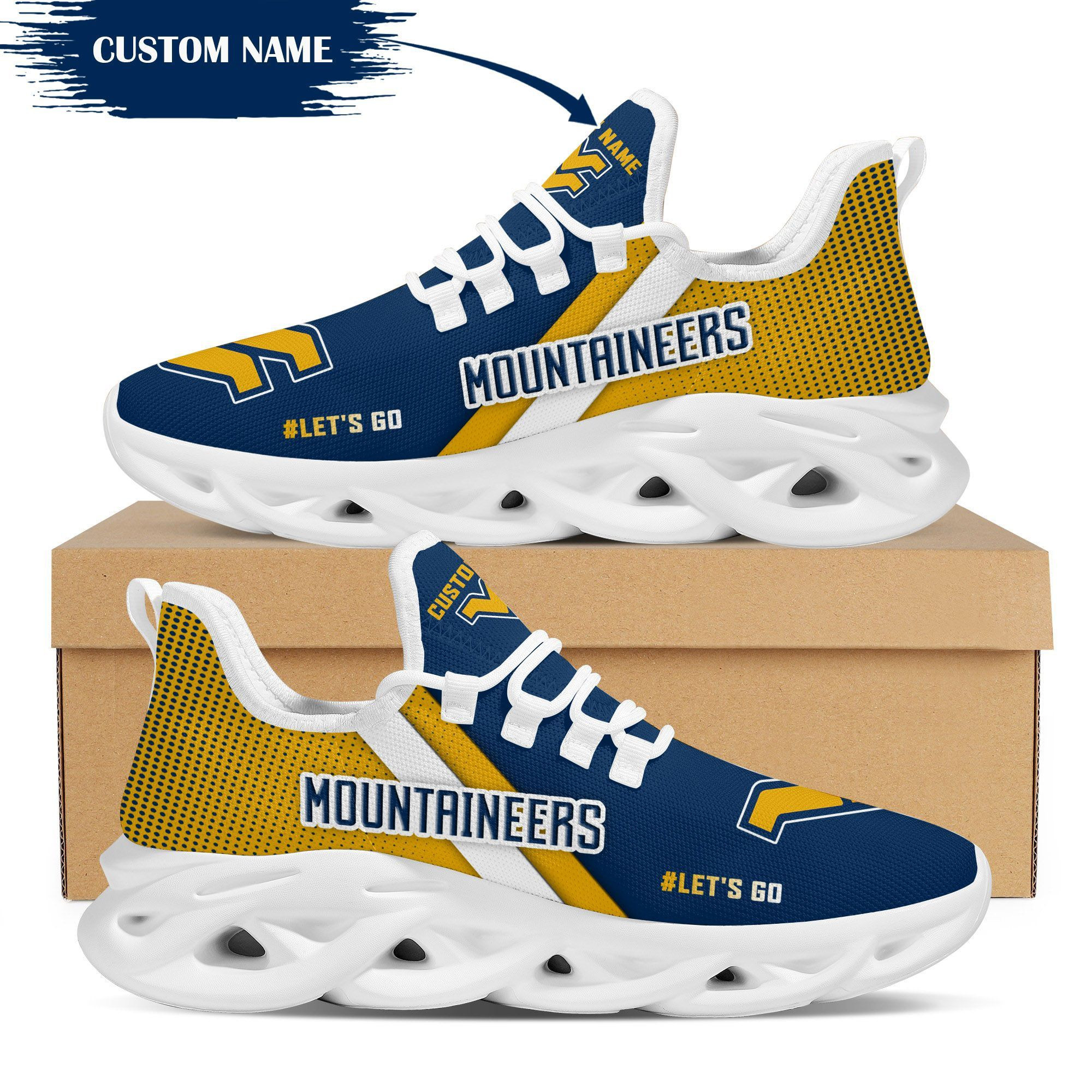 West Virginia Mountaineers Custom Personalized Max Soul Sneakers Shoes West Virginia University