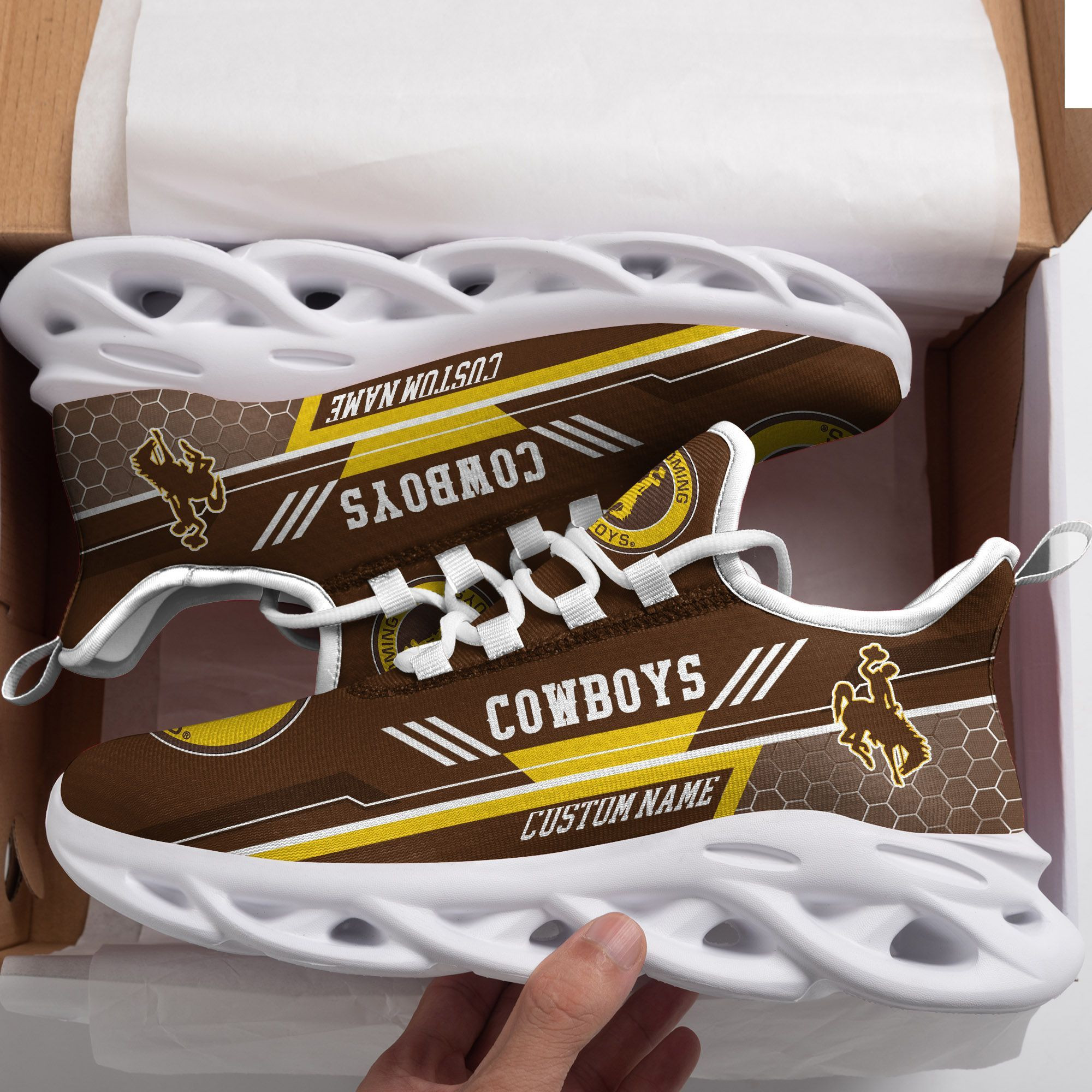 Wyoming Cowboys Custom Personalized Max Soul Sneakers Shoes