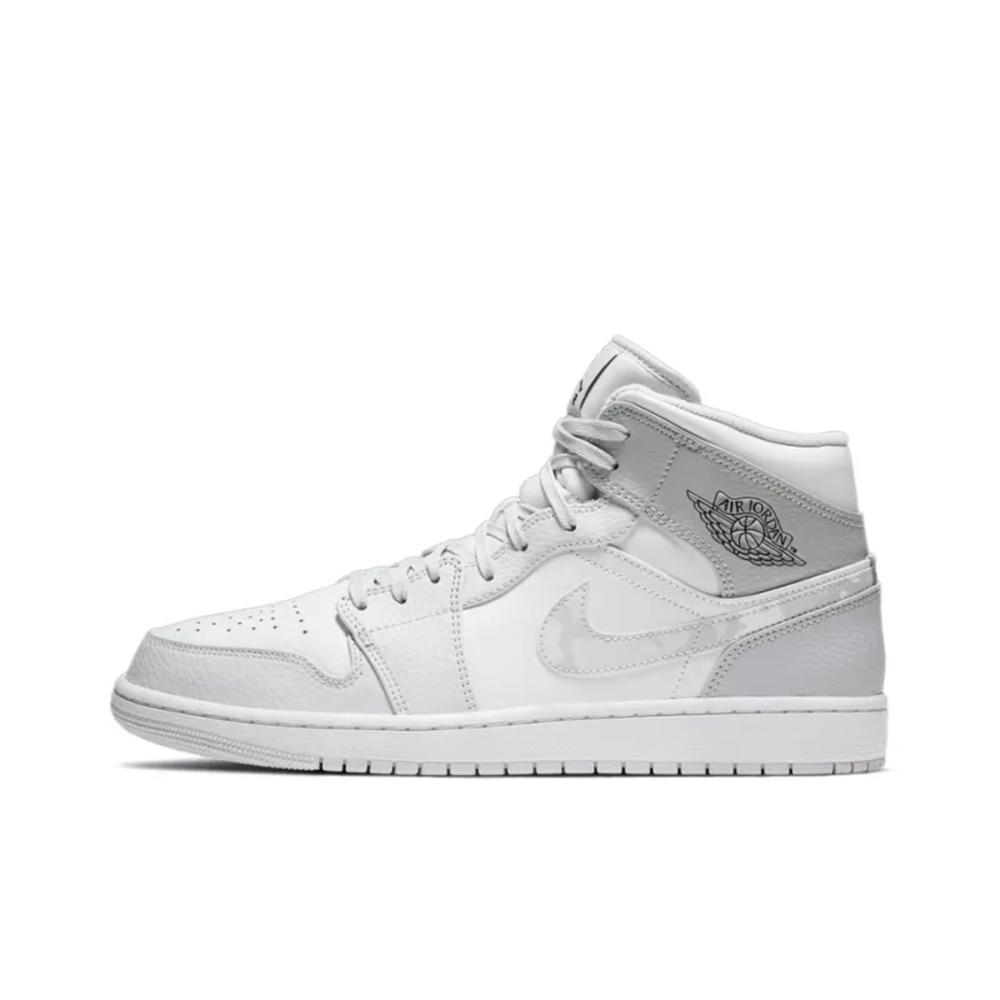 Nike Air Jordan 1 Mid White Camo /Grey LOGO